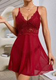 Women Red Lace Sexy Lingerie Dress