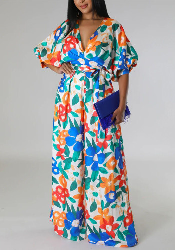 Women's Fashion Casual Printed Jumpsuit