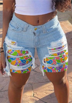 Women summer patch Ripped Denim shorts Women summer patch Ripped Denim shorts