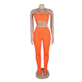 Tube Top Strap Trousers Two-Piece Set