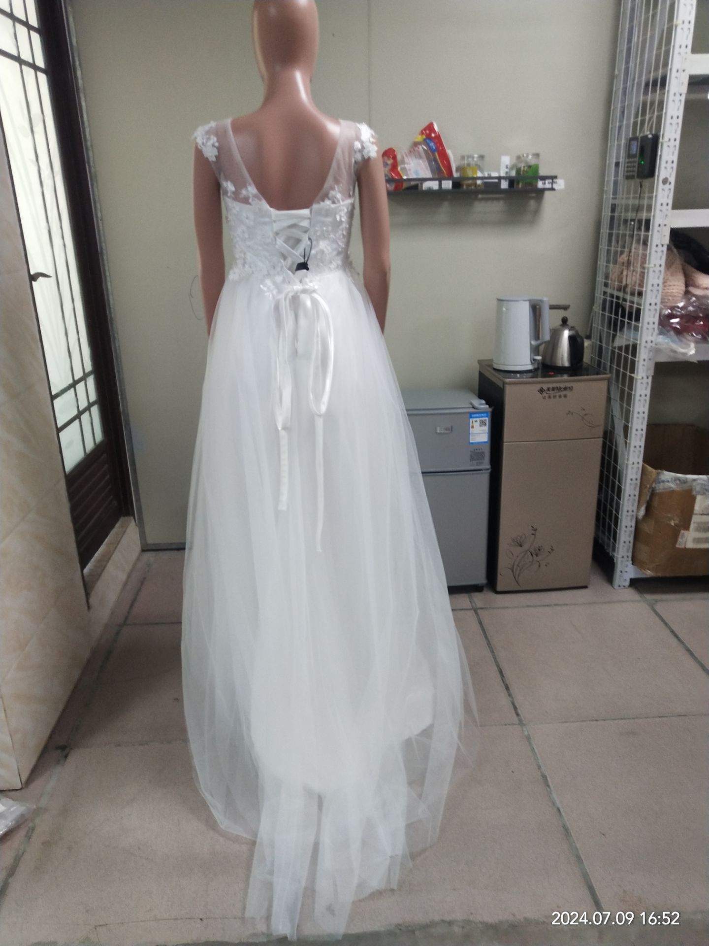 Luxury Wedding Dress White Lace Mesh Evening Dress Formal Party Gown(Process Time Need 5-7 Days)