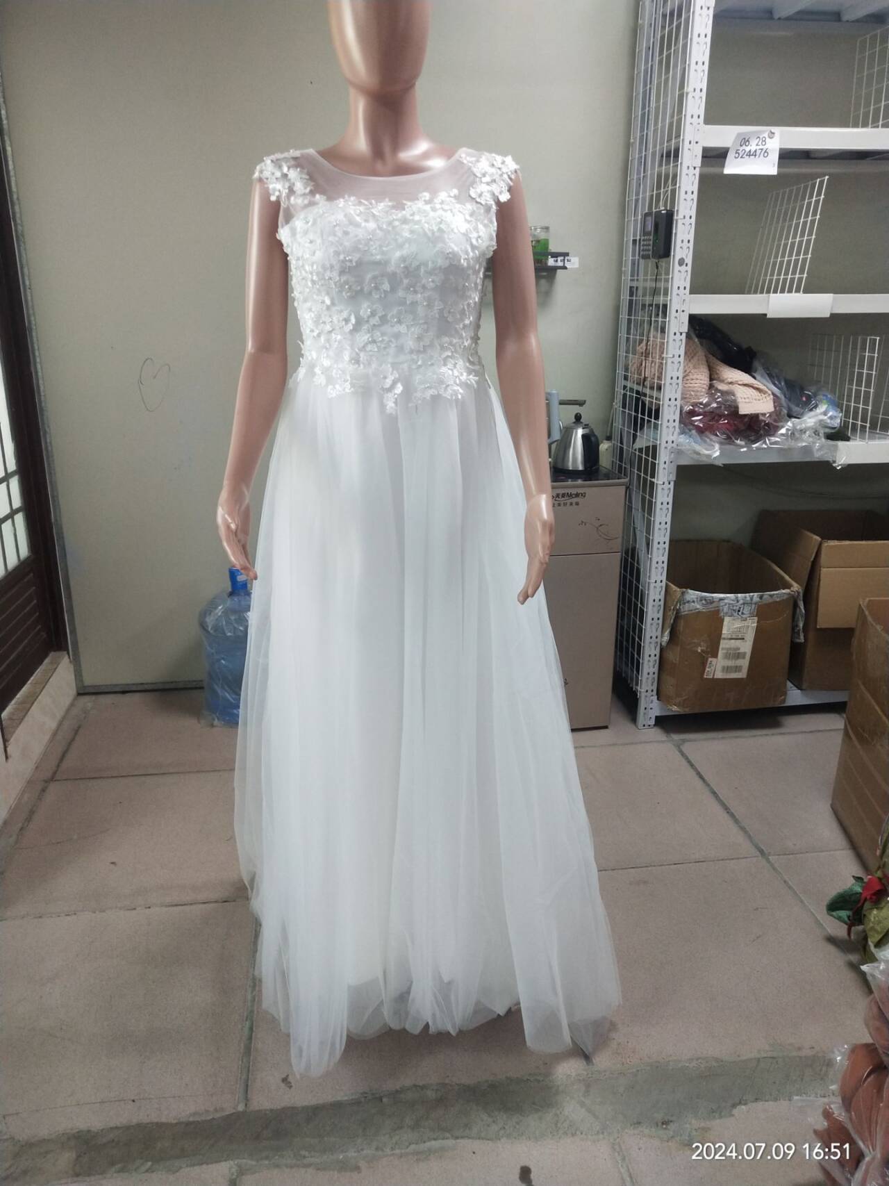 Luxury Wedding Dress White Lace Mesh Evening Dress Formal Party Gown(Process Time Need 5-7 Days)