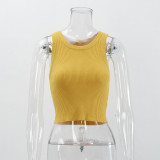 Women Ribbed Knitting Summer Solid Basics Tank Top