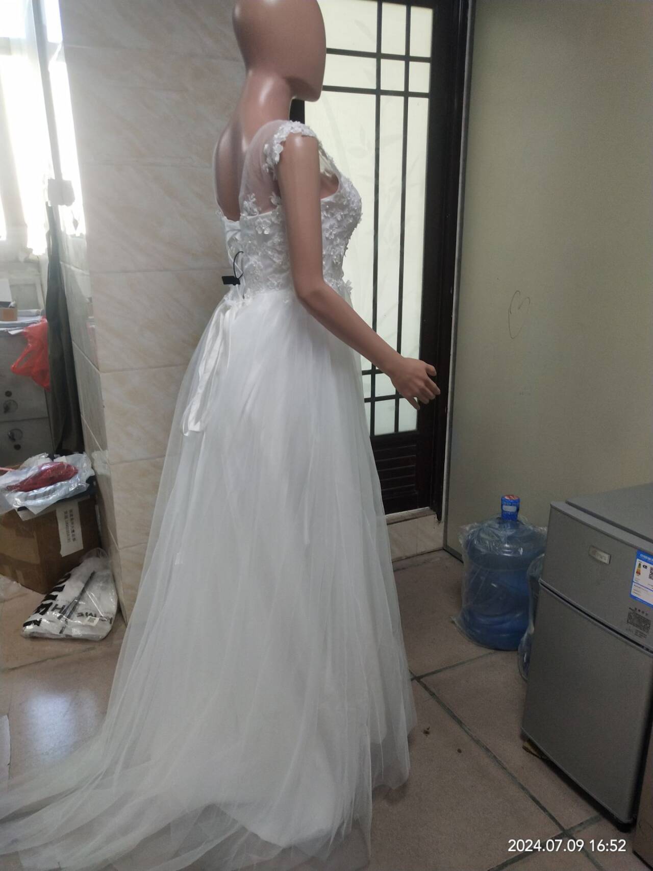 Luxury Wedding Dress White Lace Mesh Evening Dress Formal Party Gown(Process Time Need 5-7 Days)