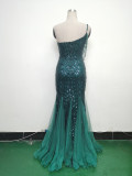 Women gift-ordered sequined mesh evening dress