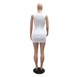 Sequin See-Through tassel sexy slim sleeveless Bodycon club dress