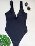 Women Mesh Patchwork Sexy V-Neck One-Piece Swimwear