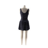Fashionable Sexy Casual Solid Color Printed Strap Patchwork Puff Dress