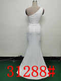Women Elegant Satin Slit Formal Party Evening Dress