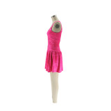 Fashionable Sexy Casual Solid Color Printed Strap Patchwork Puff Dress