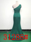 Women Elegant Satin Slit Formal Party Evening Dress