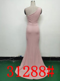 Women Elegant Satin Slit Formal Party Evening Dress