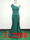 Women Elegant Satin Slit Formal Party Evening Dress