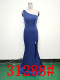 Women Elegant Satin Slit Formal Party Evening Dress