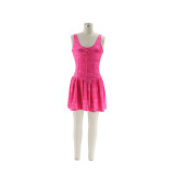 Fashionable Sexy Casual Solid Color Printed Strap Patchwork Puff Dress