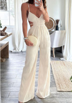 Women Backless suspenders elegant Chic sleeveless Jumpsuit Women Backless suspenders elegant Chic sleeveless Jumpsuit