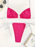 Sexy Halter Lace-Up Two Piece Bikini Swimsuit