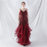 Sequin Patchwork Mesh Luxury Evening Dress