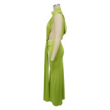 Women's Solid Color Sexy Side Slit Sleeveless Fashion Dress