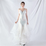 Sequin Patchwork Mesh Luxury Evening Dress