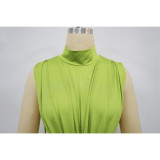 Women's Solid Color Sexy Side Slit Sleeveless Fashion Dress
