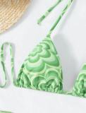 Women Summer Halter Neck Solid Two Pieces Swimwear