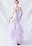 Sequin Patchwork Mesh Luxury Evening Dress