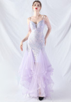 Sequin Patchwork Mesh Luxury Evening Dress