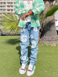Men Casual print Denim Pants