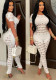 Summer Women Sexy Backless Hollow Bodycon Jumpsuit