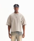 American Street Style Retro Youth Solid Color Men's Short-Sleeved T-Shirt