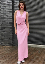 Women French Sexy Vest and Long Skirt Two-piece Set Women French Sexy Vest and Long Skirt Two-piece Set