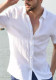 Men's Summer Solid Short Sleeve Turndown Collar Trendy Casual Shirt