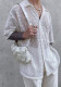 Men summer Solid Half-Sleeve Mesh See-Through Lace Shirt