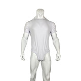 Short Sleeve Round Neck Tight Fitting Men's Bodysuit