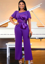 Elegant Irregular Neck Bow Formal Party Jumpsuit Elegant Irregular Neck Bow Formal Party Jumpsuit