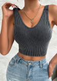 Women Solid Sports Casual Suspender Tank Top