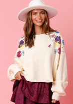 Women's winter fashion Christmas sequins Round Neck pullover loose long sleeve T-shirt Top Women's winter fashion Christmas sequins Round Neck pullover loose long sleeve T-shirt Top