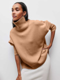 Women loose half-high collar autumn and winter sweater