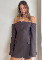 Women's Sexy Fashion Off Shoulder Long Sleeve Low Back Slim Bodycon Dress Women's Sexy Fashion Off Shoulder Long Sleeve Low Back Slim Bodycon Dress