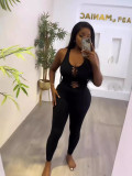 Women's Yoga Clothes Fitness Vest Butt Lift Tight Fitting Pants Sport Two Piece Set