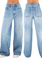 High Waist Loose Wide Leg Women's Denim Pants High Waist Loose Wide Leg Women's Denim Pants