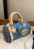 Women American Retro Denim Boston Bag Women American Retro Denim Boston Bag