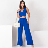 Women Summer Casual Sleeveless Top and Pant Two-piece Set