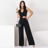 Women Summer Casual Sleeveless Top and Pant Two-piece Set