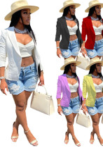 Women Solid Pocket Button Blazer Women Solid Pocket Button Blazer