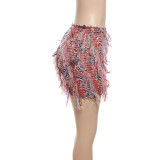 Women Summer Style Striped Tassel Bodycon Skirt
