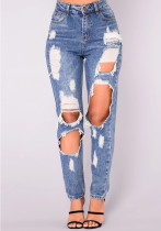 Ripped Slim Women's Denim Long Pants Ripped Slim Women's Denim Long Pants