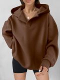Autumn And Winter Women's Sweatshirts Solid Color Long-Sleeved Hooded Loose Hoodies For Women