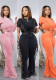Solid Color Casual Short Sleeve Tassel Wide Leg Two-Piece Pants Set